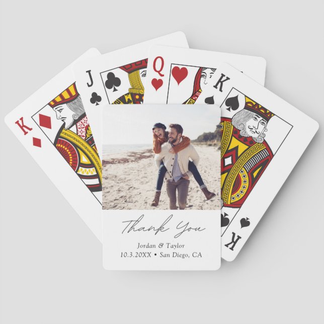 Wedding Games Custom Vielen Dank für Ihr Foto Spielkarten (Rückseite)