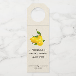 Wedding Gast-Bevorzugung des Limoncello Flaschenanhänger