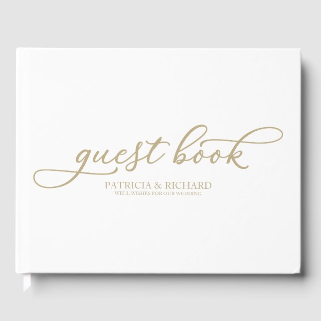 Wedding Gast Book Simple Chic Gold Script Gästebuch (Vorderseite)