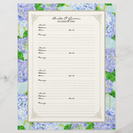 Wedding Gästebuch Blue Hydrangea Lace Floral