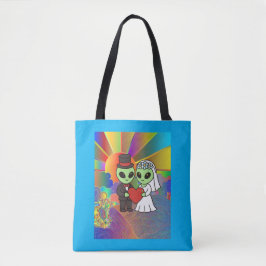 Wedding Gift Alien Bride and Groom Psychedelic  Tasche