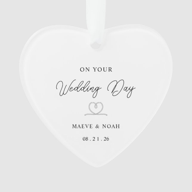 Wedding Gift Just Married Keepsake Ornament (devant)