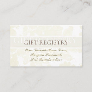 Wedding Gift Registry(w/Plum Moss lädt ein) Begleitkarte