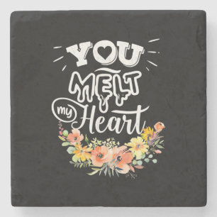 Wedding Gifts You Melt My Heart Steinuntersetzer