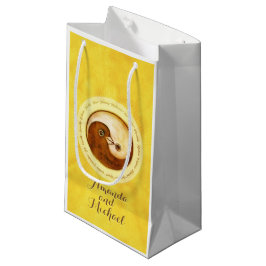 WEDDING GLOSSY GIFT BAG klein. Gold YinYang Tauben Kleine Geschenktüte