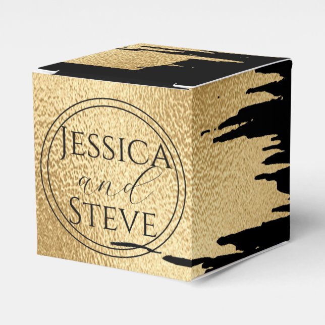 Wedding Gold and Black Classic Geschenkschachtel (Vorderseite)