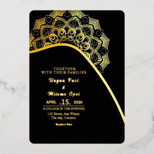 Wedding Gold Foil Luxury Invitation Card Design Folieneinladung