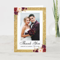 Wedding Gold Glitzer Burgundy Floral Foto Falten