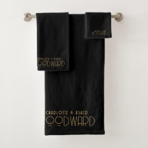 Wedding Gold Monogram Newlyweds Black