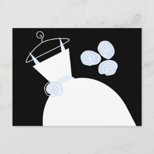 Wedding Gown Blue Black Pastellfarben horizontal Postkarte