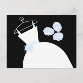 Wedding Gown Blue Black Pastellfarben horizontal Postkarte
