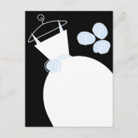 Wedding Gown Blue Black Pastellkarte
