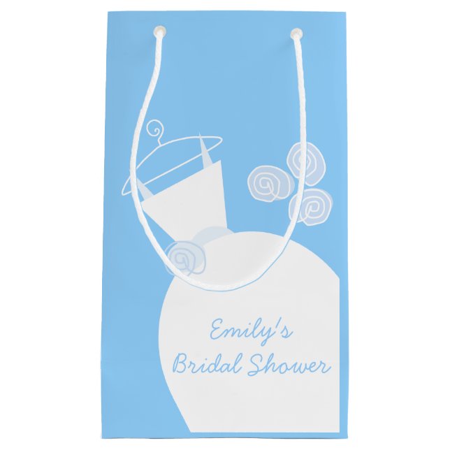 Wedding Gown Blue Brautparty klein Kleine Geschenktüte (Vorderseite)