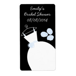 Wedding Gown Blue 'Brautparty' Label schwarz