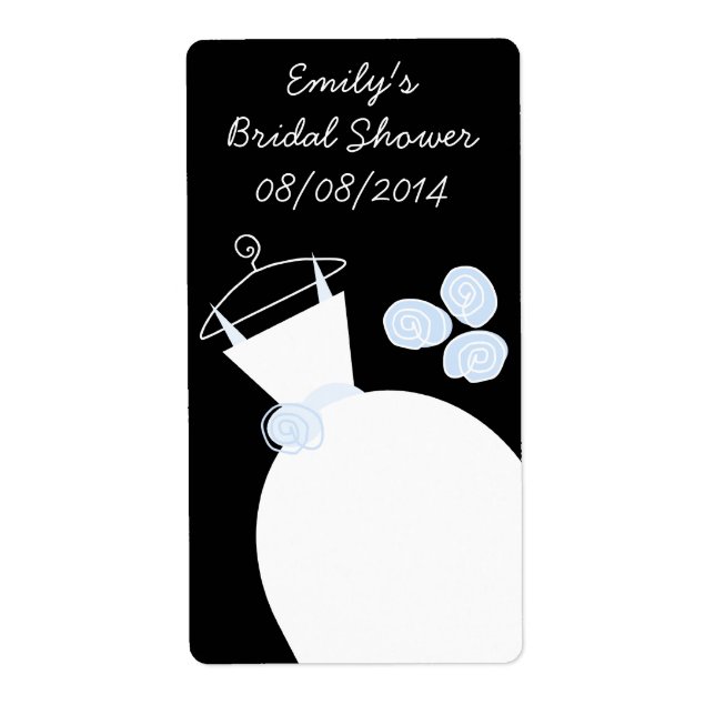 Wedding Gown Blue 'Brautparty' Label schwarz (Vorne)