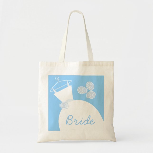 Wedding Gown Blue 'Bride' Totentasche Tragetasche (Vorne)