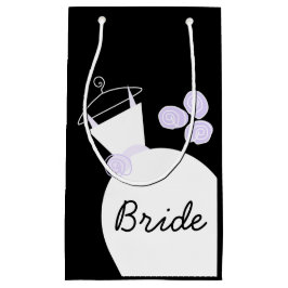 Wedding Gown Lila Bridge Geschenktasche schwarz Kleine Geschenktüte