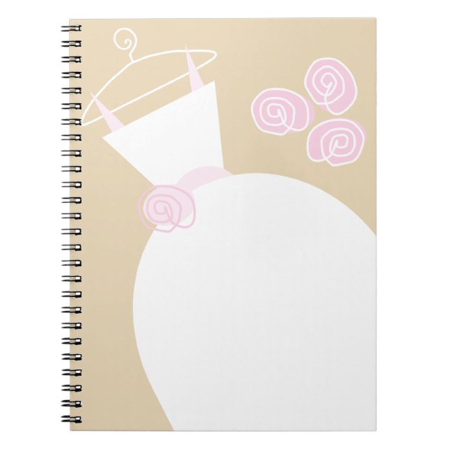Wedding Gown Pink Beige Notebook Notizblock (Vorderseite)