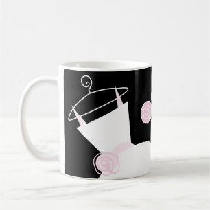 Wedding Gown Pink 'Bridesmaid' schwarz Kaffeetasse