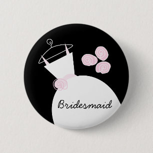 Wedding Gown Pink 'Bridesmaid' Taste schwarz Button