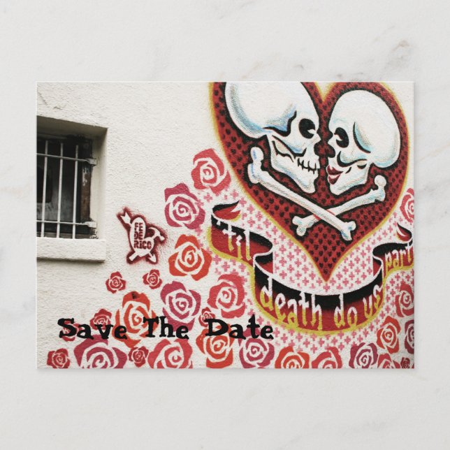 Wedding Graffiti Ankündigungspostkarte (Vorderseite)