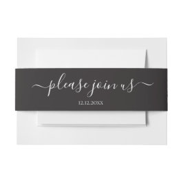 Wedding Gray White Bitte treten Sie uns Personalis Einladungsbanderole