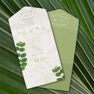 Wedding Green All In One Einladung
