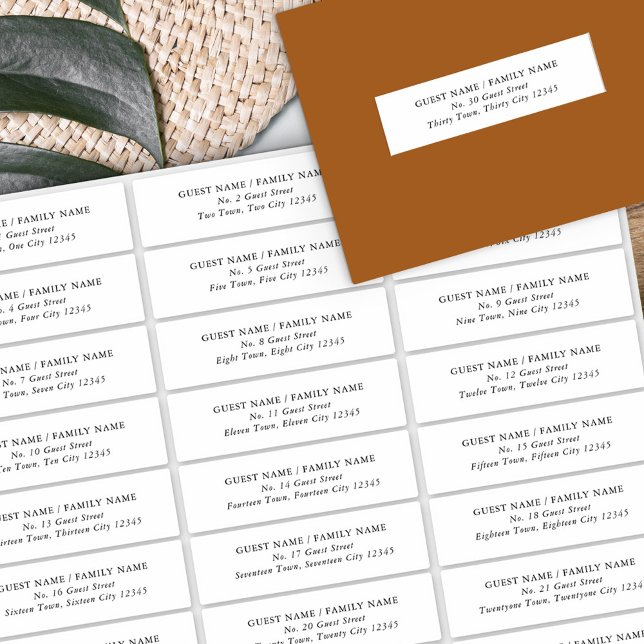 Wedding Guest Address Label 30 Verschiedene Adress (Von Creator hochgeladen)