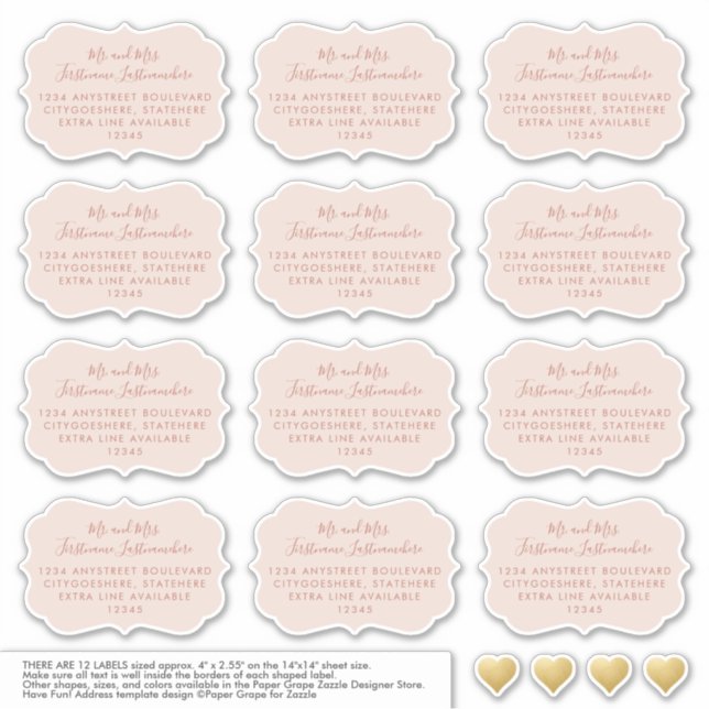 Wedding Guest Address Sticker Bracket Terracotta (Vorderseite)