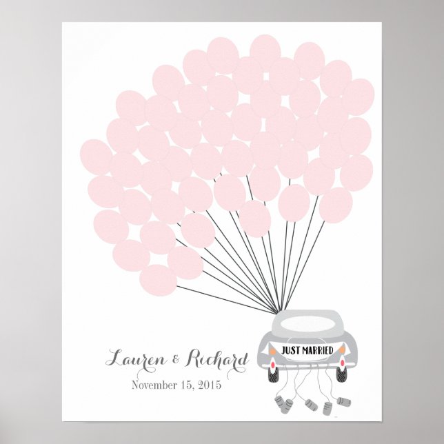 Wedding Guest Book Alternative mit 50 Ballons Poster (Vorne)