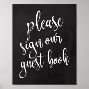 Wedding Guest Book Chalkboard 8x10 Unterschrift Poster