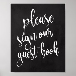 Wedding Guest Book Chalkboard 8x10 Unterschrift Poster