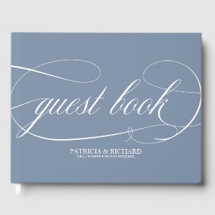 Wedding Guest Book Chic Dusty Blue Gästebuch