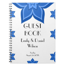 Wedding Guest Book Cobalt Blue Blume Notizblock