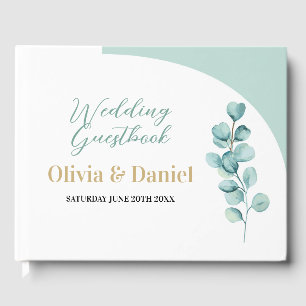 Wedding Guest Book Eucalyptus Blätter Mint Green Gästebuch
