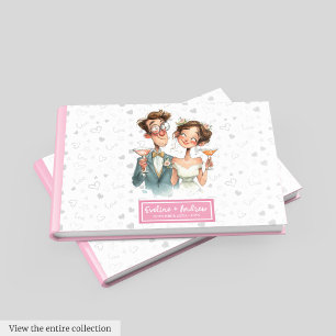 Wedding Guest Book Funny Watercolor Quirky Couple Gästebuch