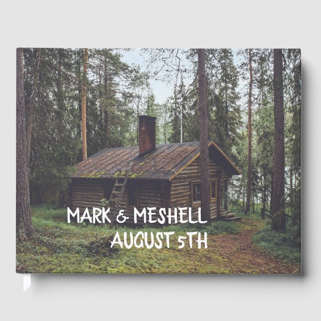 Wedding Guest Book LOG CABIN - CUSTOM Gästebuch (Vorderseite)