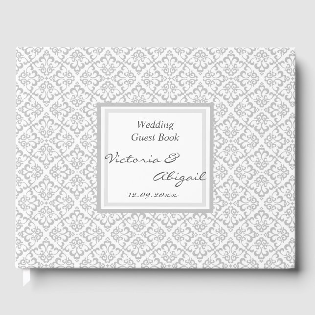 Wedding Guest Book - White & Gray Design 3 Gästebuch (Vorderseite)