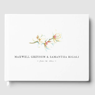 Wedding Guest Book White Magnolia Blume Gästebuch
