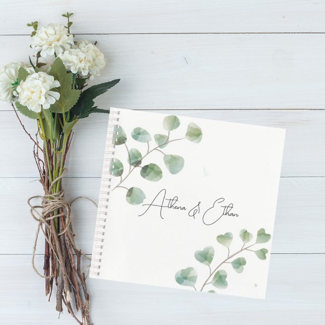 Wedding Guest Book with Eucalyptus Leaves Notizbuch (Von Creator hochgeladen)