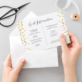 Wedding Guest Info Gold Glitzer Confetti einfügen Begleitkarte