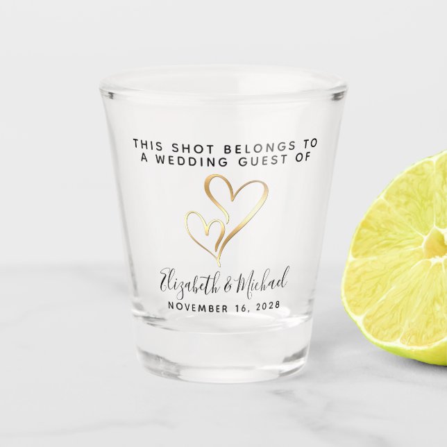 Wedding Guest Keepake Gastgeschenk Schnapsglas (Vorderseite)