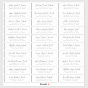 Wedding Guest Names Address Simple Chic Modern Aufkleber