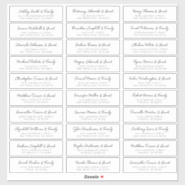 Wedding Guest Names Anschrift Simple Modern Chic Aufkleber