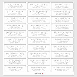 Wedding Guest Names Anschrift Simple Modern Chic Aufkleber