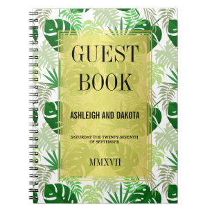 Wedding Guestbook   Exotische tropische Blätter Notizblock