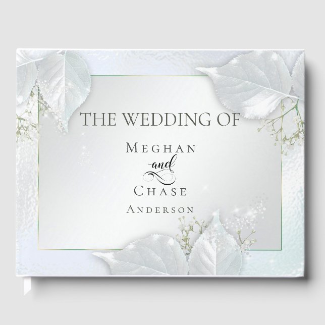 Wedding Guestbook | Icy Blue Shimmer Gästebuch (Vorderseite)