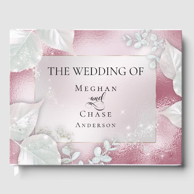 Wedding Guestbook | Pale Burgundy Shimmer Gästebuch (Vorderseite)
