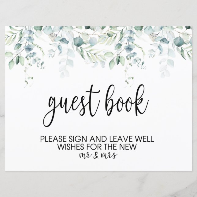 Wedding Guestbook Sign - Eukalyptus Wedding (Vorderseite)