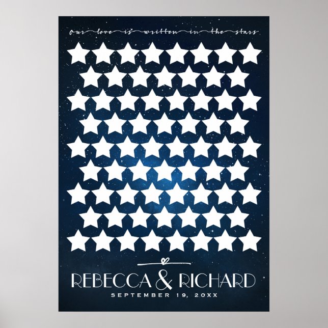 Wedding Guestbook | Unser Liebe/Sternenplakat Poster (Vorne)